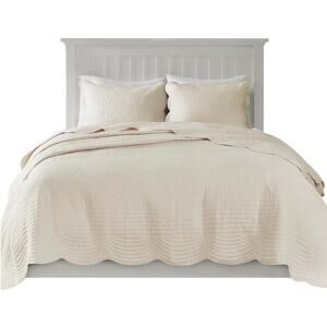 Madison Park Tuscany 3 Pc Quilted Coverlet Set Ivory King/California King